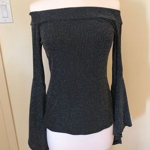 Metallic Off the Shoulder Top